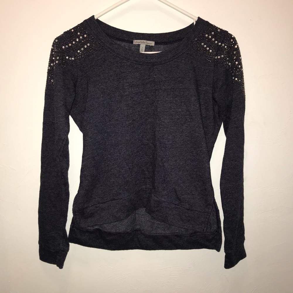 Charlotte Russe Jeweled Crewneck